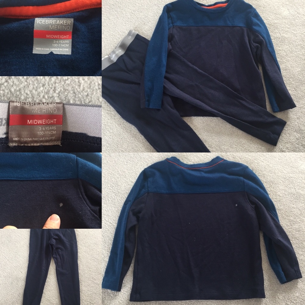 Ice breaker merino wool 2 pc set sz 3-4